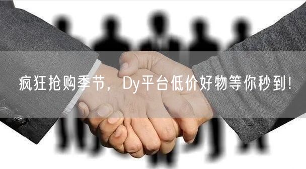 疯狂抢购季节，Dy平台低价好物等你秒到！