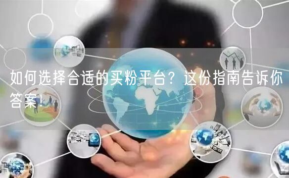 如何选择合适的买粉平台？这份指南告诉你答案！