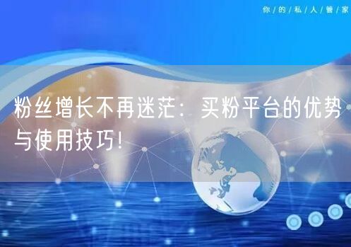 粉丝增长不再迷茫：买粉平台的优势与使用技巧！