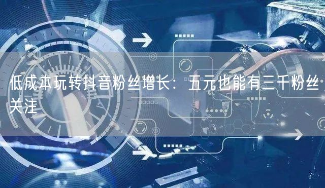 低成本玩转抖音粉丝增长：五元也能有三千粉丝关注