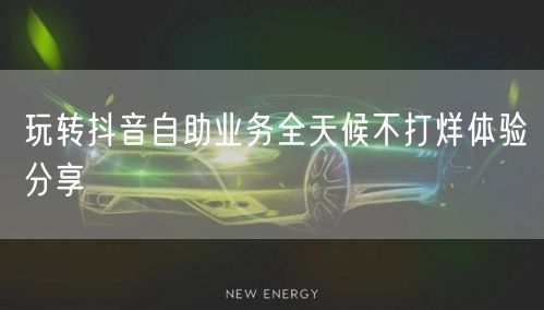 玩转抖音自助业务全天候不打烊体验分享
